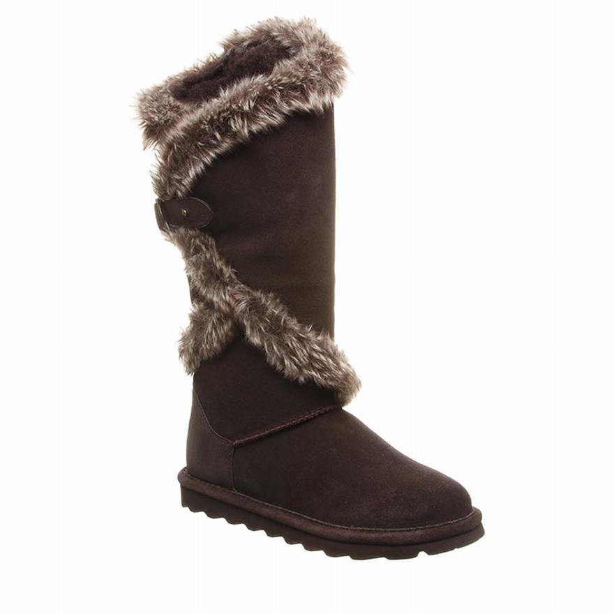 Bearpaw Sheilah Tall Boots UK - Women's Boots Chocolate ||TOBEYW-483||